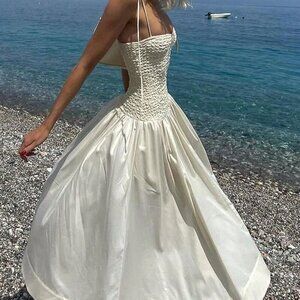 Women's Beach Vacation Elegant Waist Cinched Fitted Camisole Dress
